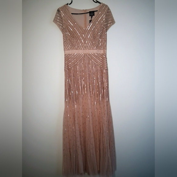 Adrianna Papell Blush Sequin Gown - Picture 2 of 4